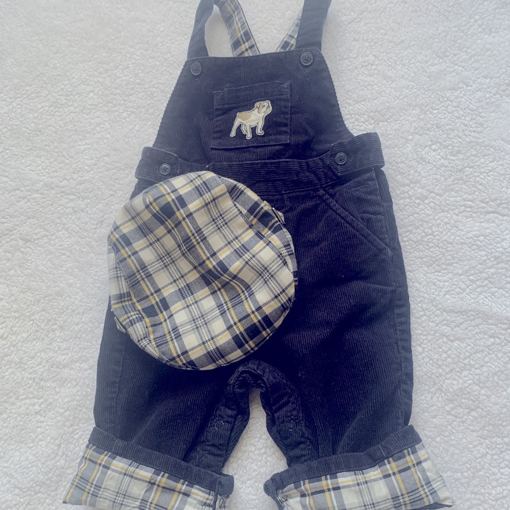 Janie and Jack Overalls w/ Hat